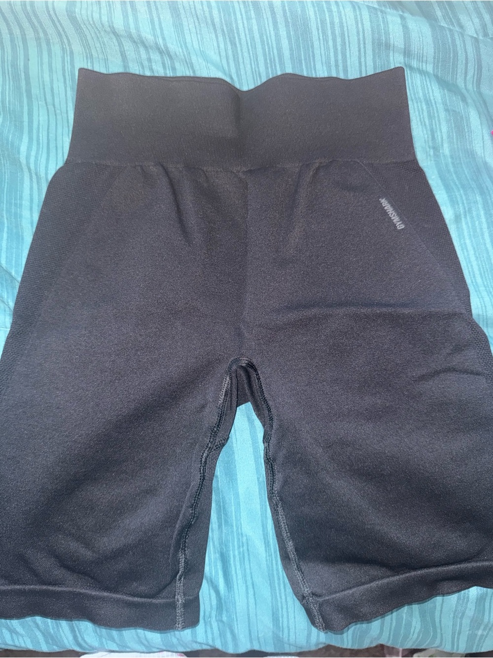 Black gymshark High-Waist Biker Shorts
